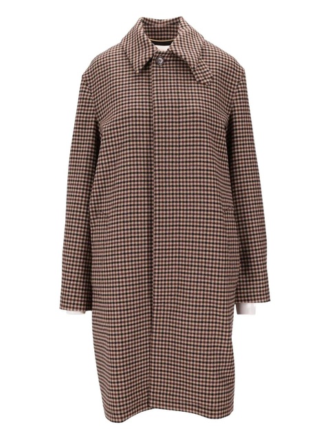 Saint Laurent Vichy checked mac coat - Brown - zdjęcie produktu nr 1