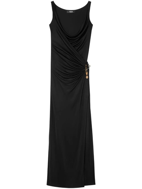 Versace Safety Pin gathered gown - Black - zdjęcie produktu nr 1