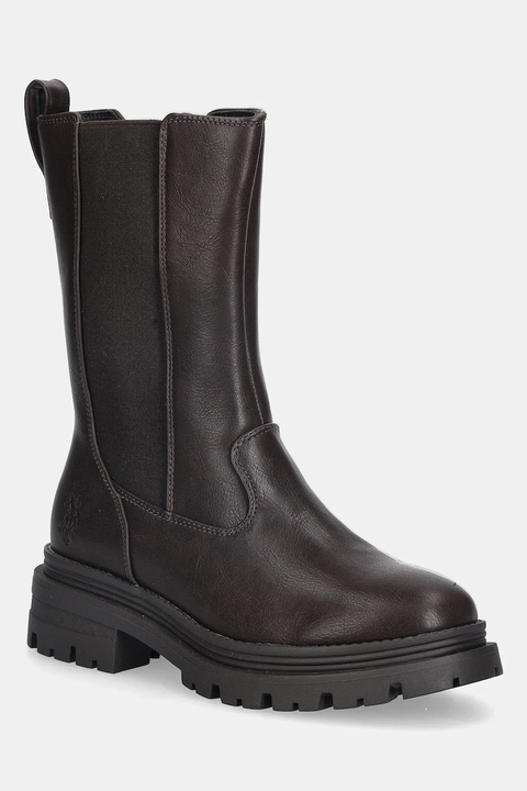 U.S. Polo Assn. sztyblety ALICYA004 damskie kolor brązowy na płaskim obcasie ALICYA004W/EY1 - zdjęcie produktu nr 1