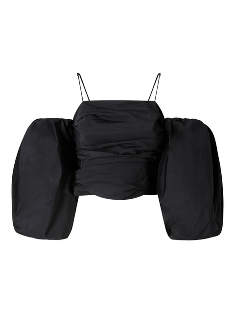 PINKO balloon-sleeve draped top - Black - zdjęcie produktu nr 1