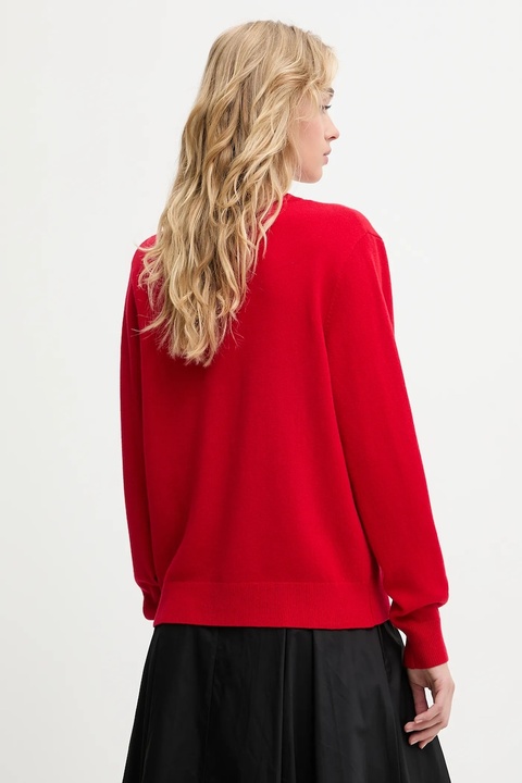Answear.LAB sweter z wełny merino damski kolor czerwony lekki - zdjęcie produktu nr 2