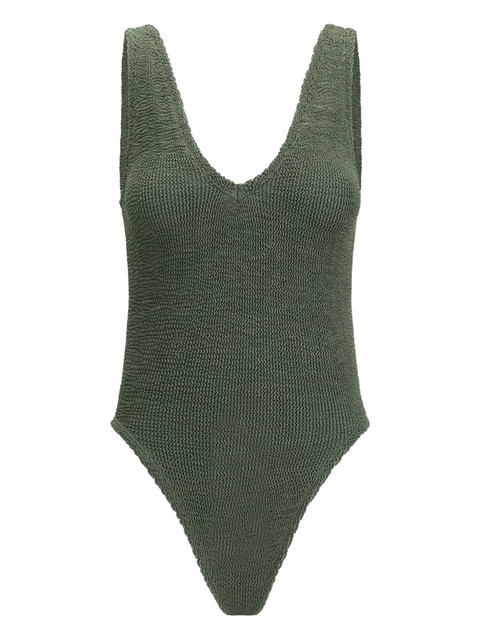 Hunza G Sadie v-neck ribbed swimsuit - Green - zdjęcie produktu nr 1