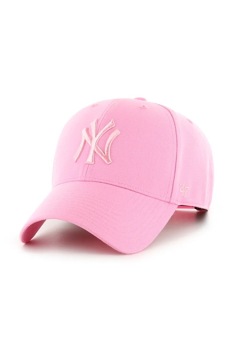 47 brand czapka z daszkiem z dodatkiem wełny MLB New York Yankees kolor różowy B-MVPSP17WBP-RSB - zdjęcie produktu nr 1