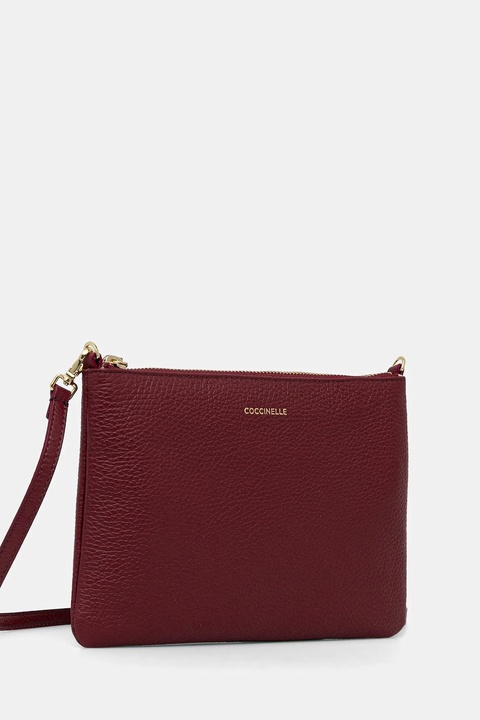 Coccinelle torebka skórzana BEST CROSSBODY kolor bordowy E5.MMA.55.F5.01 - zdjęcie produktu nr 1