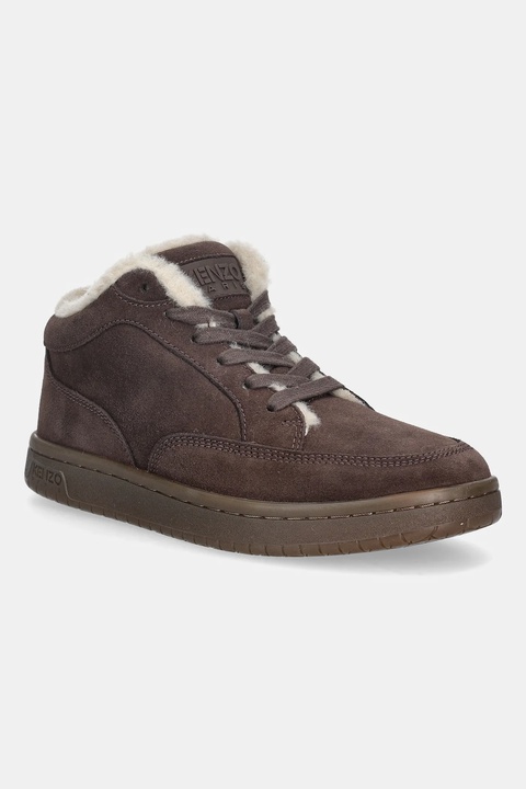 Kenzo sneakersy zamszowe Dome Mid Top Sneakers damskie kolor brązowy FF62SN062L58.14 - zdjęcie produktu nr 1