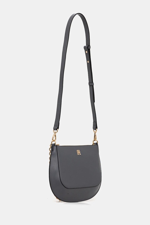 Tommy Hilfiger torebka skórzana kolor szary AW0AW18143 - zdjęcie produktu nr 2