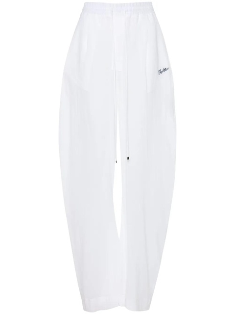 The Attico logo-embroidered cotton trousers - White - zdjęcie produktu nr 1