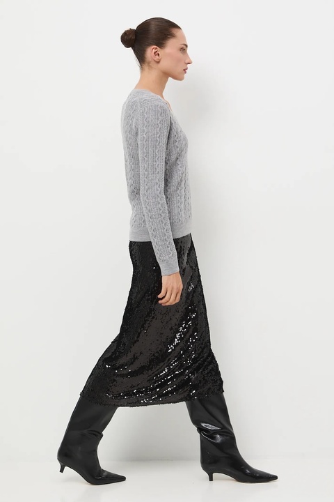 Medicine sweter z wełny merino damski kolor szary lekki - zdjęcie produktu nr 2