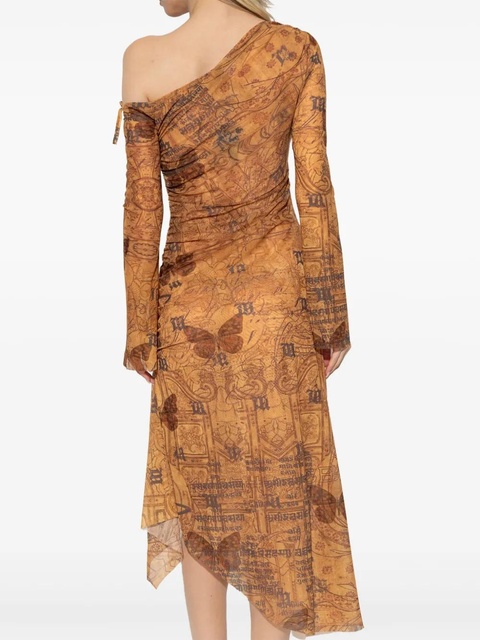 MISBHV abstract-pattern print midi dress - BROWN - zdjęcie produktu nr 2