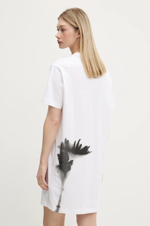 Karl Lagerfeld Jeans sukienka bawełniana kolor biały mini prosta A3W13006 - zdjęcie produktu nr 2