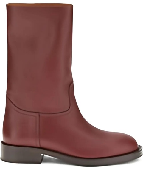 Loro Piana leather mid-calf boots - Red - zdjęcie produktu nr 1