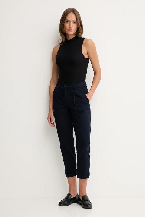 United Colors of Benetton spodnie damskie kolor granatowy proste high waist 4FRXDF08E - zdjęcie produktu nr 2