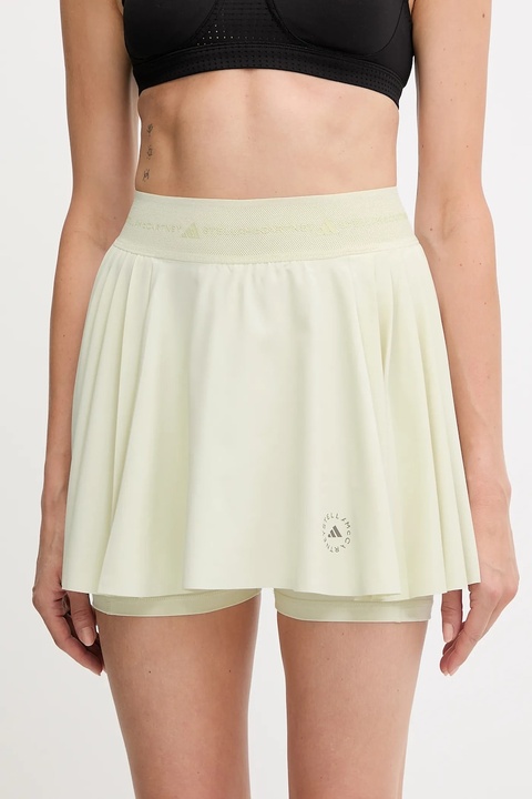 adidas by Stella McCartney spódnica sportowa kolor beżowy mini rozkloszowana JW4573 - zdjęcie produktu nr 1