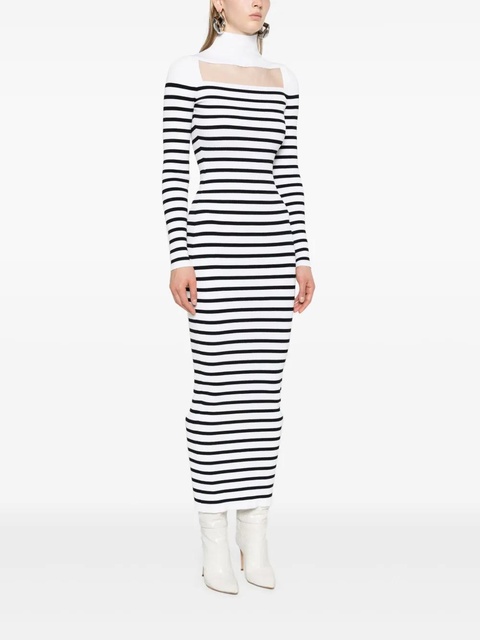 Jean Paul Gaultier striped ribbed maxi dress - White - zdjęcie produktu nr 2