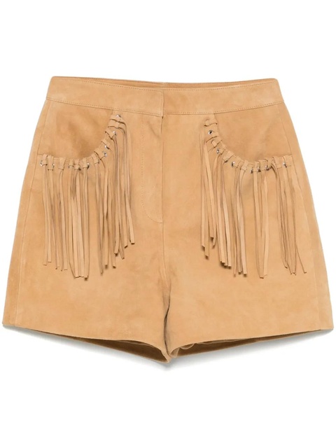 Maje fringe-detail suede shorts - Neutrals - zdjęcie produktu nr 1
