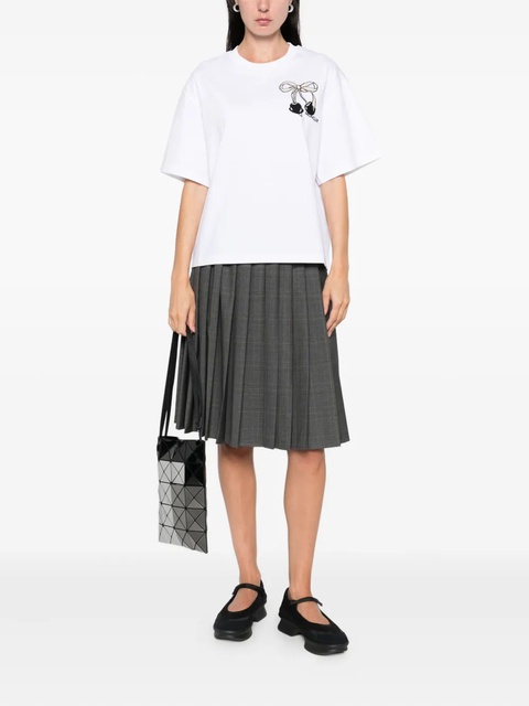 Moncler bow-embroidered T-shirt - White - zdjęcie produktu nr 2