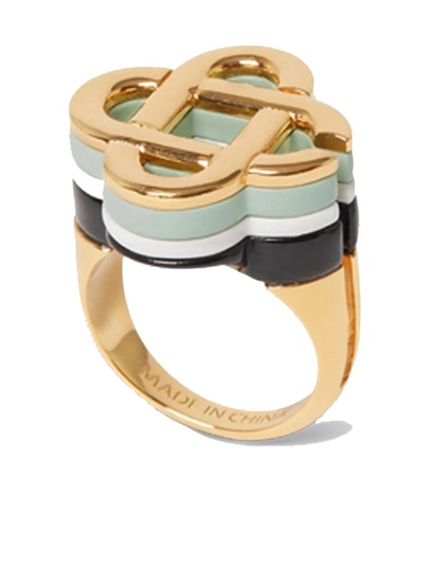 Casablanca enamel-detailed logo ring - Gold - zdjęcie produktu nr 2