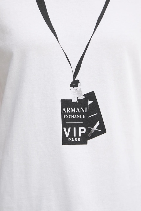 Armani Exchange t-shirt bawełniany damski kolor biały XW001361 AF10356 - zdjęcie produktu nr 2