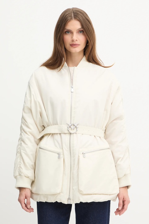 Pinko kurtka kolor beżowy przejściowa oversize 105340 A2OL - zdjęcie produktu nr 1