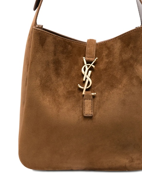 Saint Laurent small Le 5 à 7 Supple logo-plaque suede shoulder bag - Brown - zdjęcie produktu nr 2