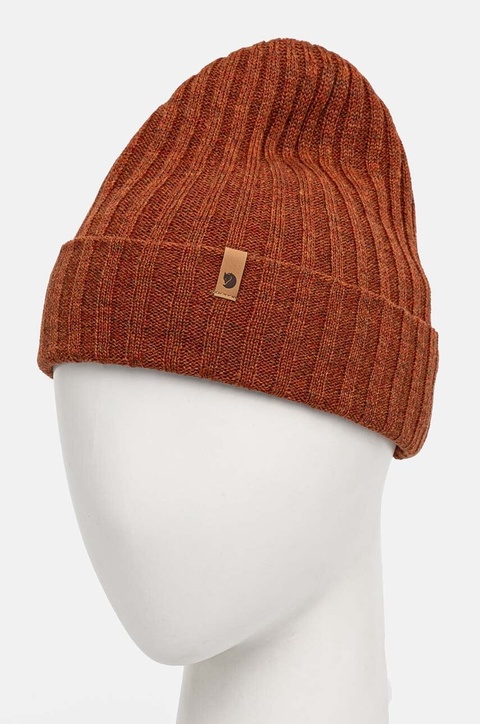 Fjallraven czapka wełniana Byron Hat Thin kolor brązowy z cienkiej dzianiny wełniana F77387.215 - zdjęcie produktu nr 2