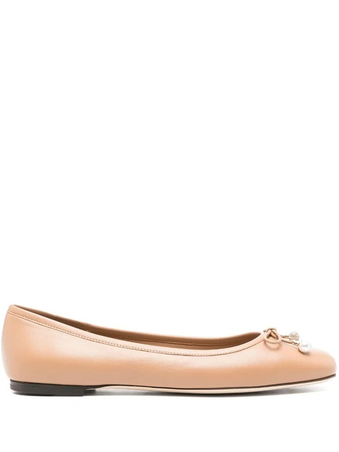 Jimmy Choo Elme leather ballerina shoes - Neutrals - zdjęcie produktu nr 1