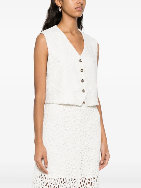 Maje floral-embroidered gilet - White - zdjęcie produktu nr 2
