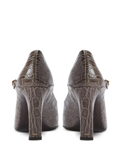 Giuseppe Zanotti 90mm Brita crocodile-effect buckle pumps - Grey - zdjęcie produktu nr 2