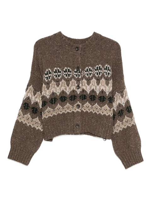 Altuzarra fairisle-knit button-up cardigan - Brown - zdjęcie produktu nr 1