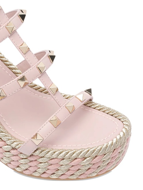 Valentino Garavani 95mm Rockstud wedge sandals - Pink - zdjęcie produktu nr 2