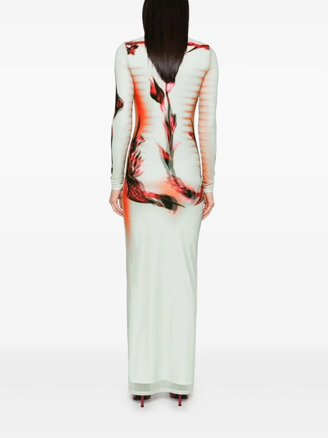 Jean Paul Gaultier double-layered printed maxi dress - Green - zdjęcie produktu nr 2