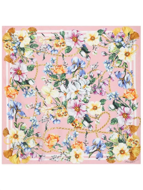 Dolce & Gabbana floral-print scarf - Pink - zdjęcie produktu nr 1