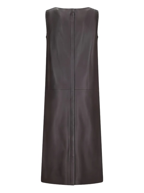 FENDI leather sleeveless midi dress - Black - zdjęcie produktu nr 2
