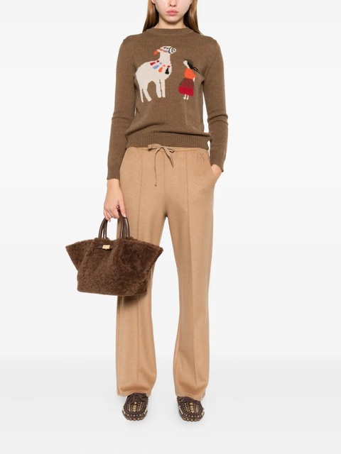 Weekend Max Mara virgin wool blend straight-leg trousers - Brown - zdjęcie produktu nr 1