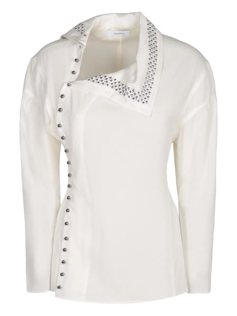 Rabanne long-sleeve studded collar blouse - White - zdjęcie produktu nr 2