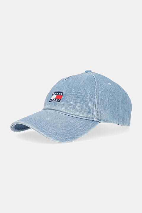 Tommy Jeans czapka z daszkiem jeansowa kolor niebieski AW0AW17582 - zdjęcie produktu nr 1