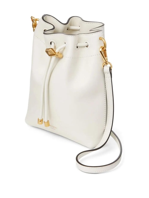 Jimmy Choo mini Cinch leather bucket bag - White - zdjęcie produktu nr 2