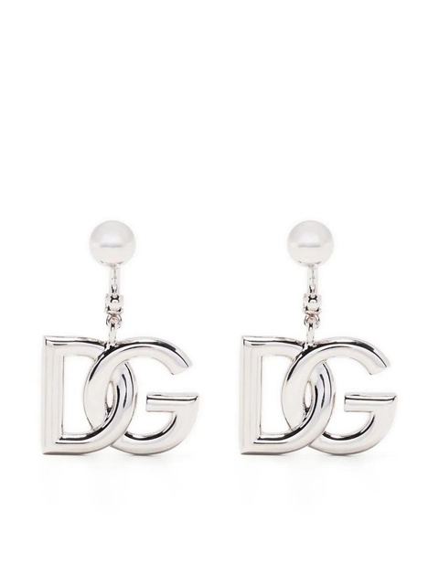 Dolce & Gabbana KIM DOLCE&GABBANA interlocking logo drop earrings - Silver - zdjęcie produktu nr 1