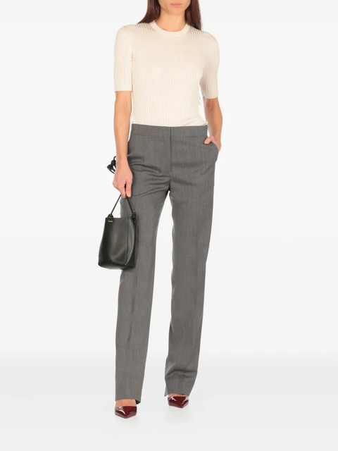Jil Sander ribbed crew-neck T-shirt - Grey - zdjęcie produktu nr 2