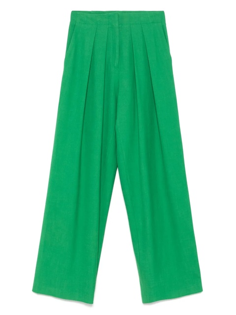 Maje pleat-detail palazzo pants - Green - zdjęcie produktu nr 1