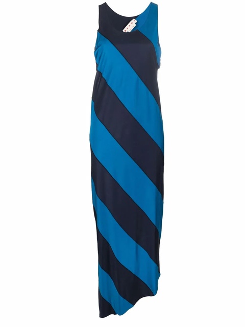 Marni diagonal-stripe sleeveless dress - Blue - zdjęcie produktu nr 1