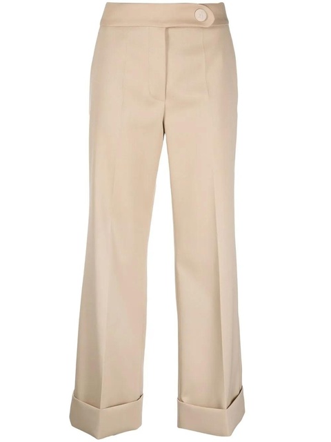 Lanvin mid-rise cropped wool trousers - Neutrals - zdjęcie produktu nr 1