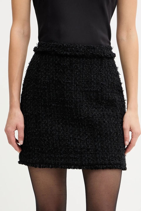 BOSS spódnica z domieszką wełny kolor czarny mini rozkloszowana 50548094 - zdjęcie produktu nr 2