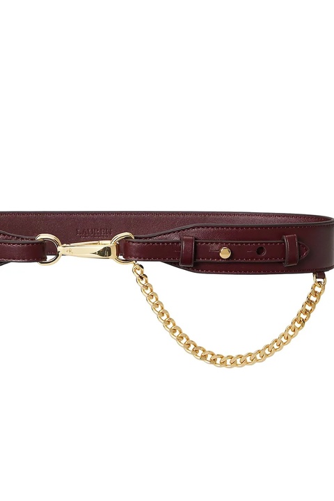 Lauren Ralph Lauren pasek skórzany damski kolor bordowy 412P03413 - zdjęcie produktu nr 2