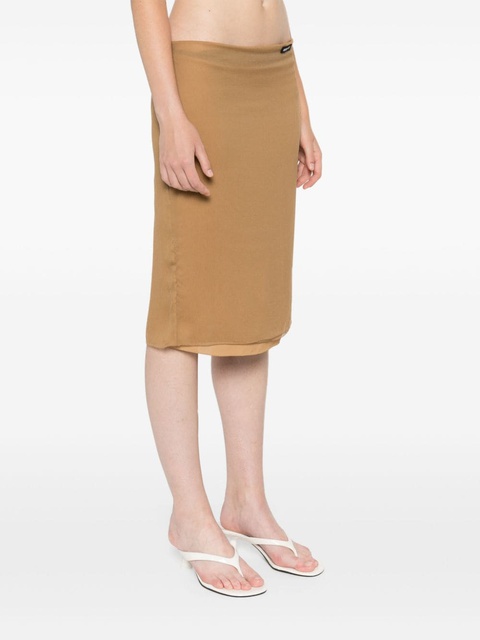 Miu Miu silk mini skirt - Neutrals - zdjęcie produktu nr 2