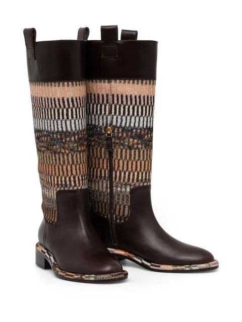 Missoni panelled knee-high boots - Brown - zdjęcie produktu nr 2