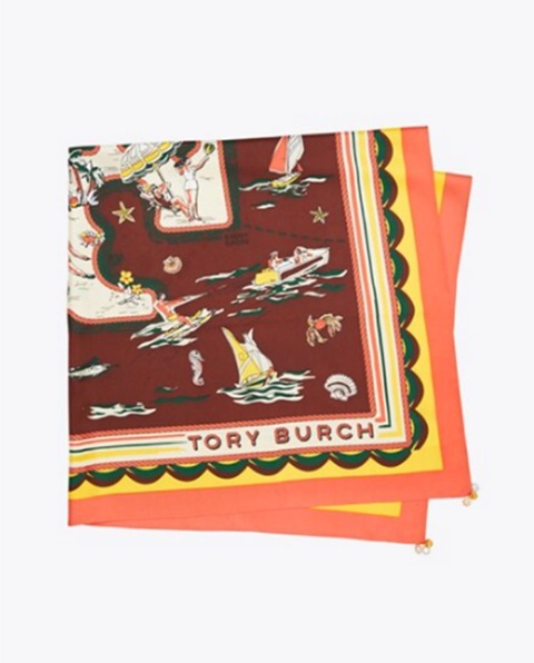 TORY BURCH - Apaszka ze wzorem Island - zdjęcie produktu nr 2