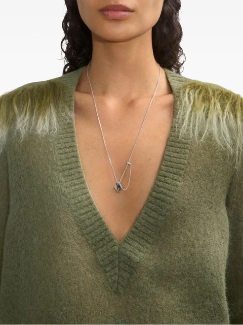 Burberry onyx-shield pendant necklace - Black - zdjęcie produktu nr 1