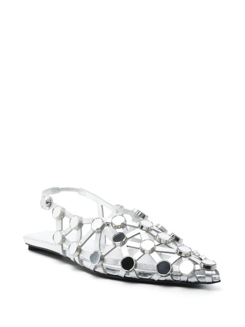 The Attico Grid ballet flats - Silver - zdjęcie produktu nr 1
