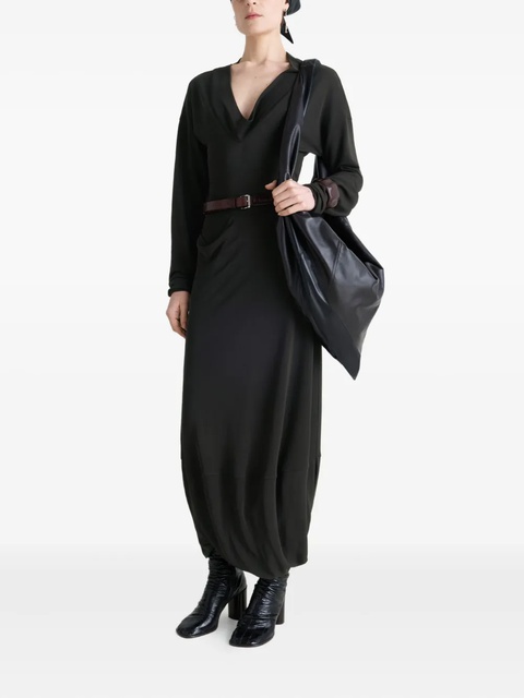 LEMAIRE draped V-neck dress - Black - zdjęcie produktu nr 2